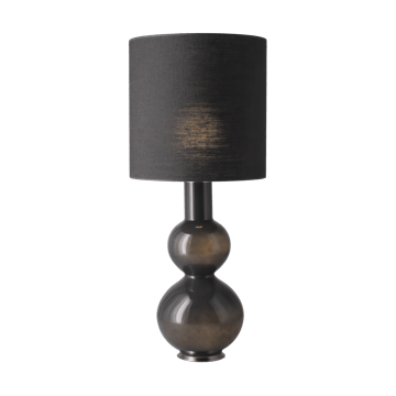 Lampe de table Augusta, base grise - Lino Negro M - Flavia Lamps