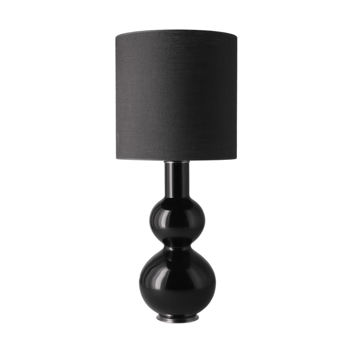 Lampe de table Augusta, base noire - Lino Negro M - Flavia Lamps