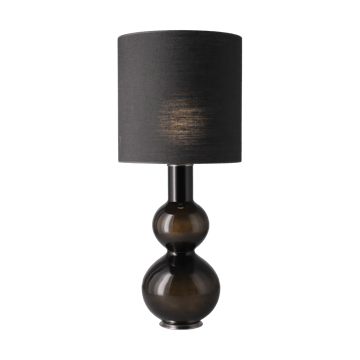 Lampe de table Augusta, base noire - Lino Negro M - Flavia Lamps