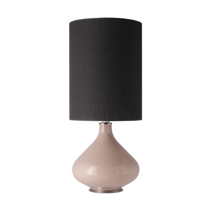 Lampe de table Flavia, base beige, Lino Negro L Flavia Lamps