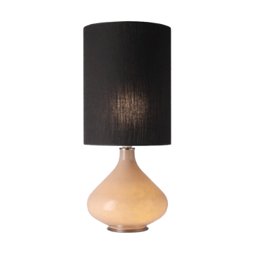 Lampe de table Flavia, base beige - Lino Negro L - Flavia Lamps