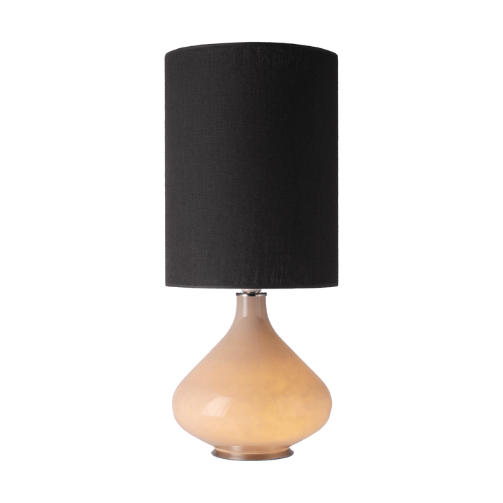 Lampe de table Flavia, base beige, Lino Negro L Flavia Lamps