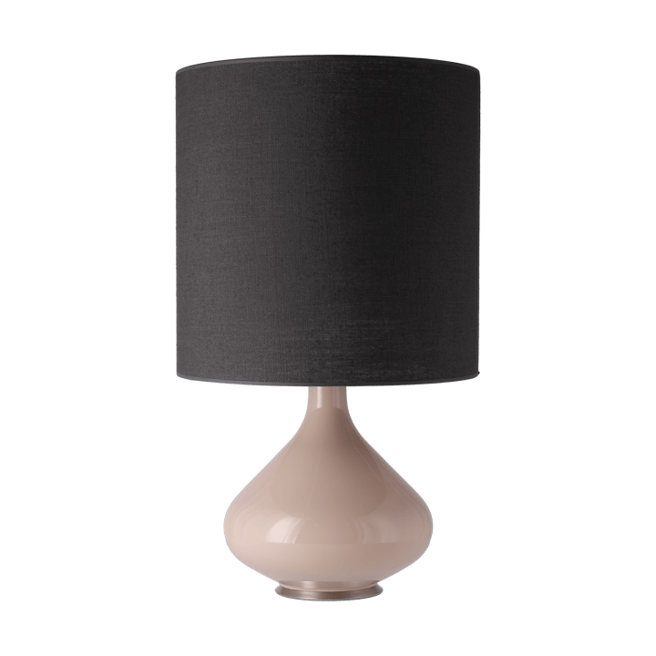 Lampe de table Flavia, base beige - Lino Negro M - Flavia Lamps