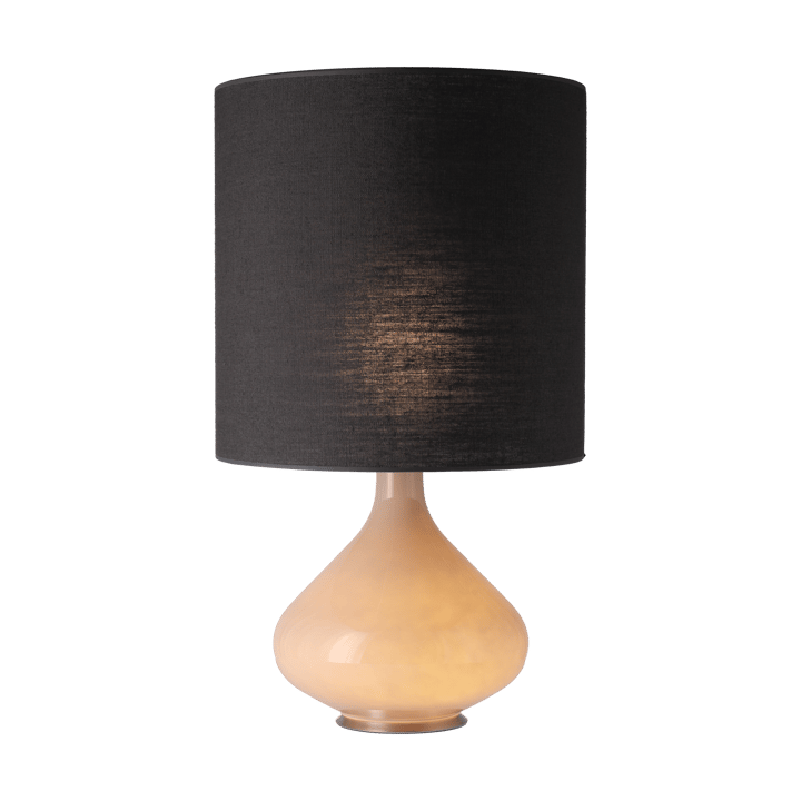 Lampe de table Flavia, base beige - Lino Negro M - Flavia Lamps