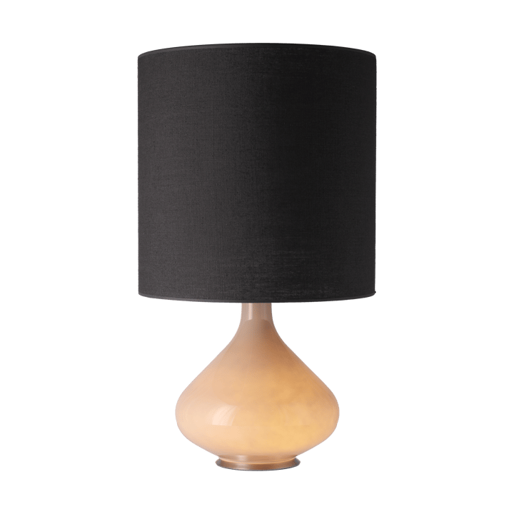 Lampe de table Flavia, base beige - Lino Negro M - Flavia Lamps