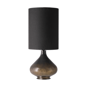 Lampe de table Flavia, base grise - Lino Negro L - Flavia Lamps