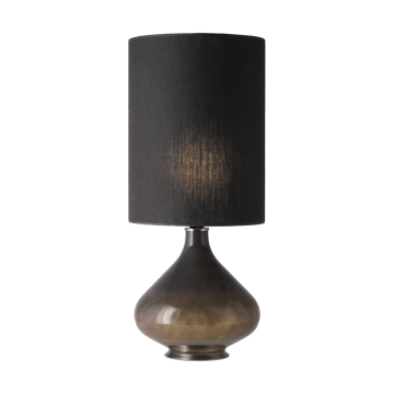 Lampe de table Flavia, base grise - Lino Negro L - Flavia Lamps