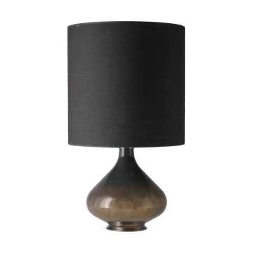 Lampe de table Flavia, base grise - Lino Negro M - Flavia Lamps