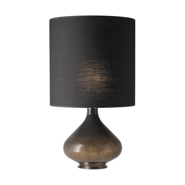 Lampe de table Flavia, base grise - Lino Negro M - Flavia Lamps