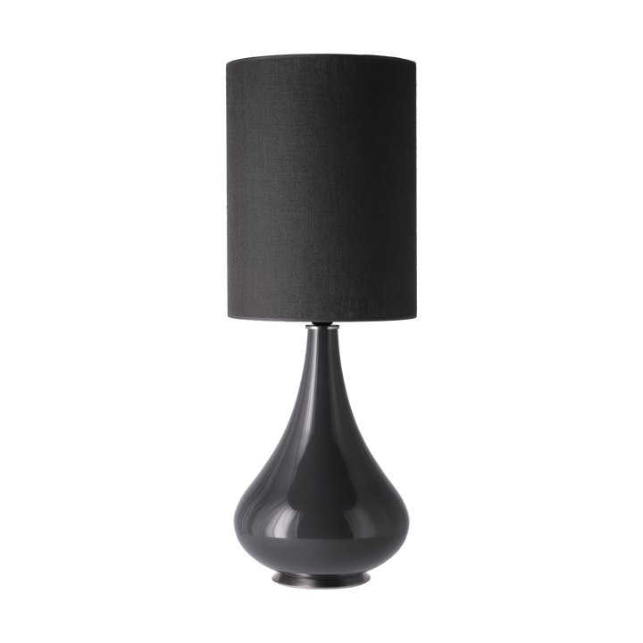 Lampe de table Renata, base grise - Lino Negro L - Flavia Lamps