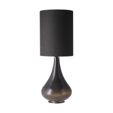 Lampe de table Renata, base grise - Lino Negro L - Flavia Lamps