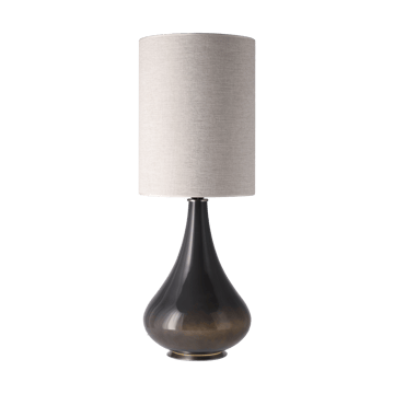 Lampe de table Renata, base grise - London Beige L - Flavia Lamps