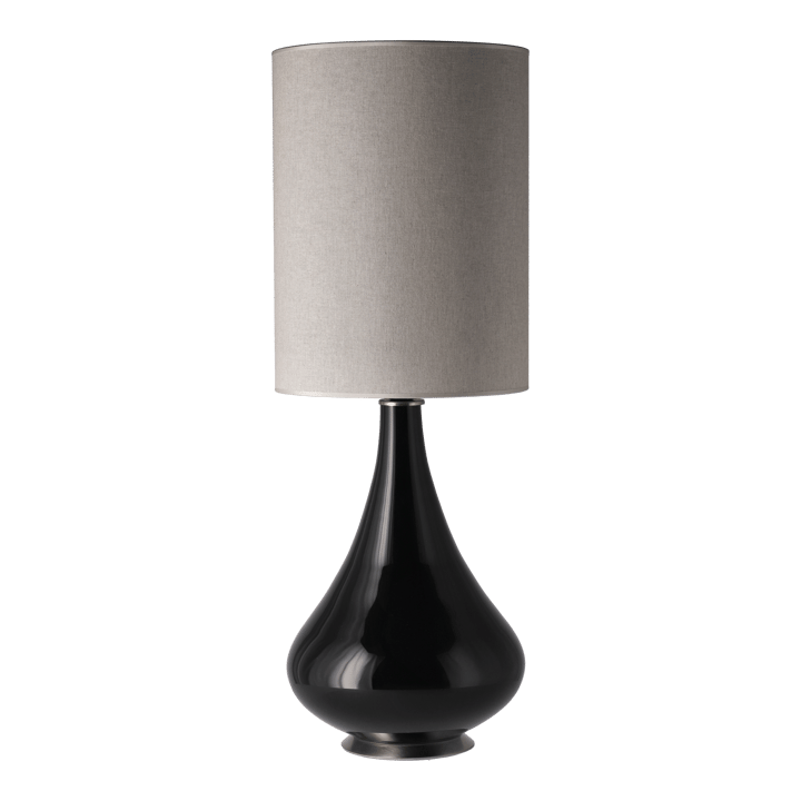 Lampe de table Renata, base noire, Milano Tostado L Flavia Lamps