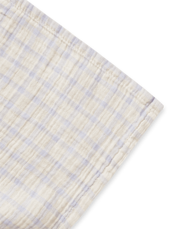 Couverture en mousseline Gingham Sky Blue Muslin - 110x110 cm - Garbo&Friends