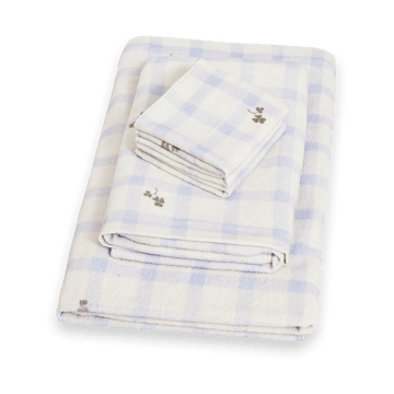 Serviette de bain Gingham Sorrel Blue Terry - 70x140 cm - Garbo&Friends