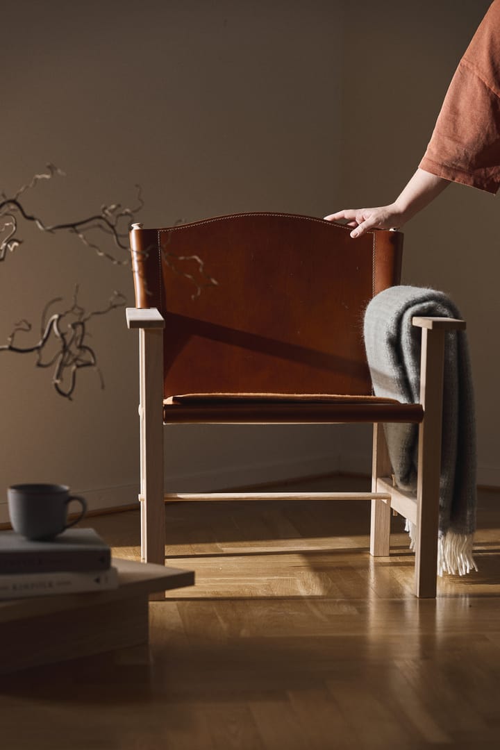 Fauteuil Ferdinand, Chêne non traité - cuir Tärnsjö cognac Gärsnäs