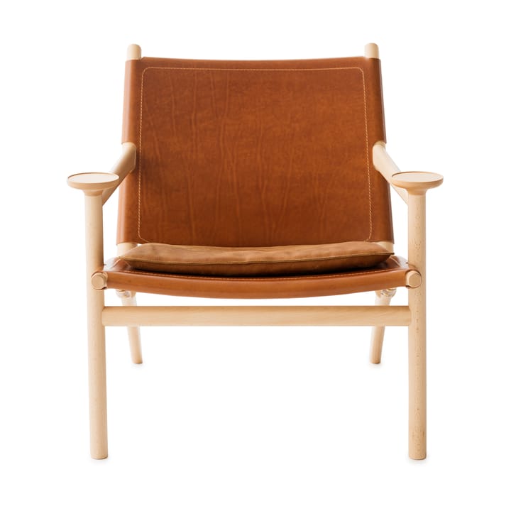 Fauteuil Hedwig, Hêtre-blanc-cuir Tärnsjö cognac Gärsnäs