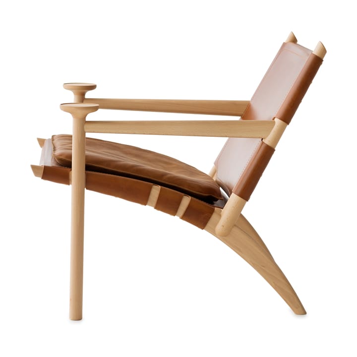 Fauteuil Hedwig, Hêtre-blanc-cuir Tärnsjö cognac Gärsnäs