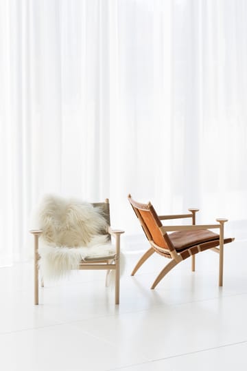 Fauteuil Hedwig - Hêtre-blanc-cuir Tärnsjö cognac - Gärsnäs