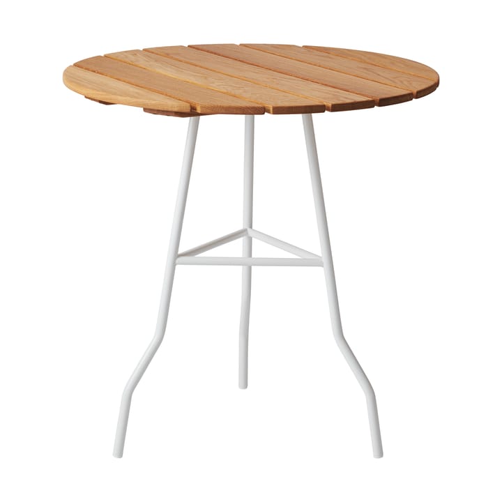 Table Pia Ø70 cm, Structure en acier laqué blanc - chêne huilé Gärsnäs