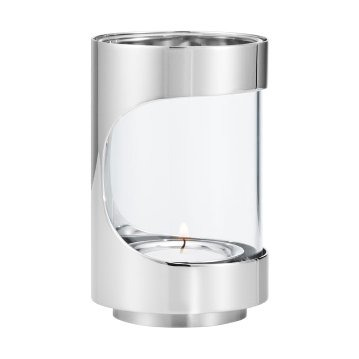 Bougeoir Chrome contours hurricane 12 cm - Acier inoxydable - Georg Jensen