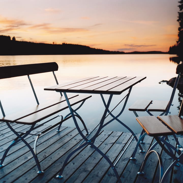 Canapé Brasserie, Teck-structure en acier avec galvanisation à chaud Grythyttan Stålmöbler