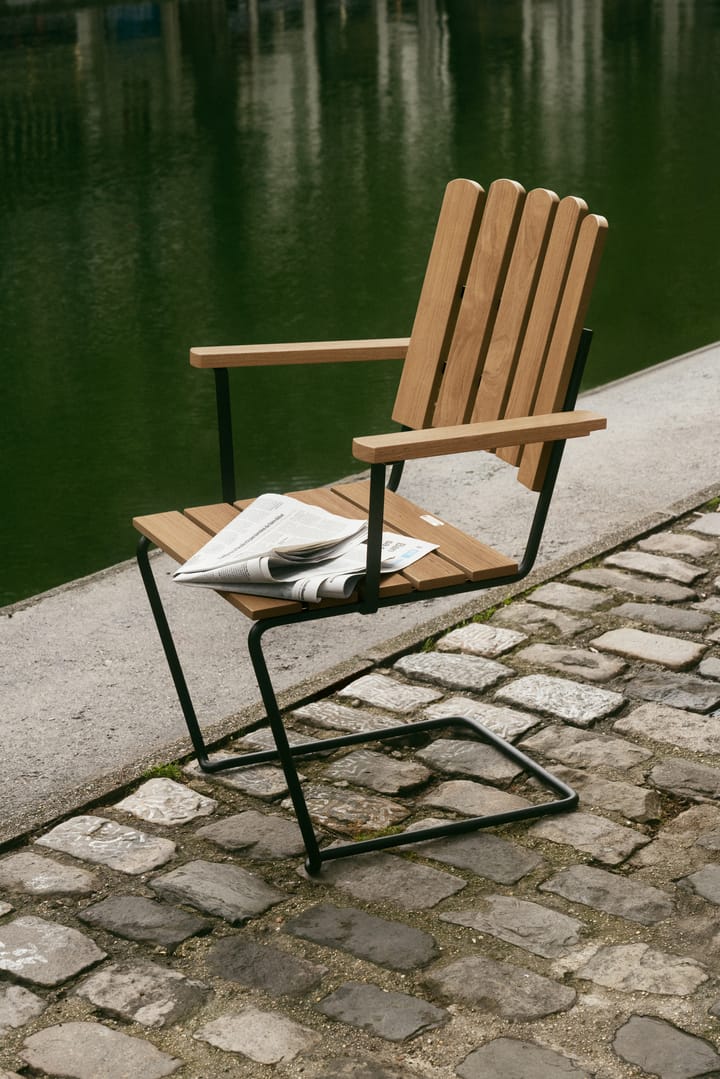 Fauteuil A2, Teck non traité-noir Grythyttan Stålmöbler