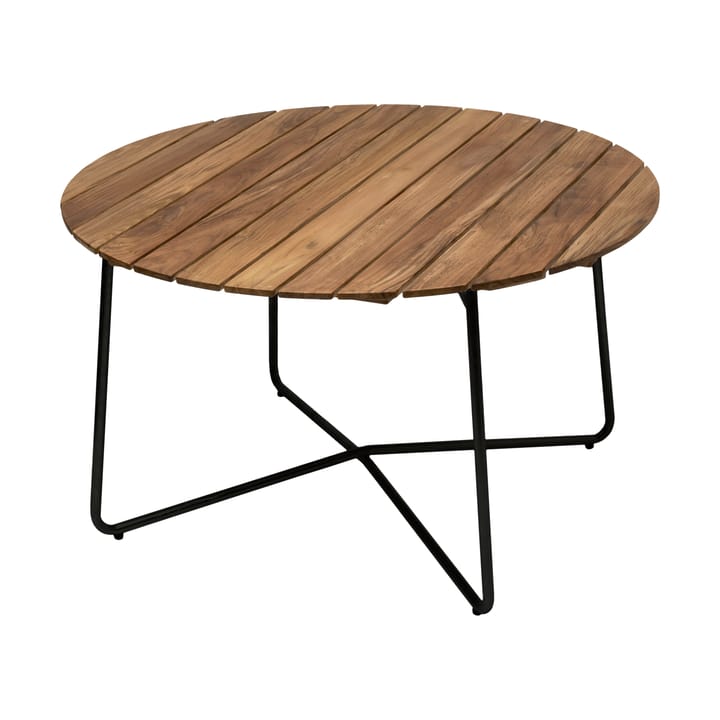 Table à manger 9A - Teck non traité-noir, Ø120 cm - Grythyttan Stålmöbler