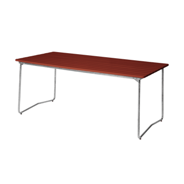 Table à manger B31 170 - Dark red lacquered oak-galvanized base - Grythyttan Stålmöbler