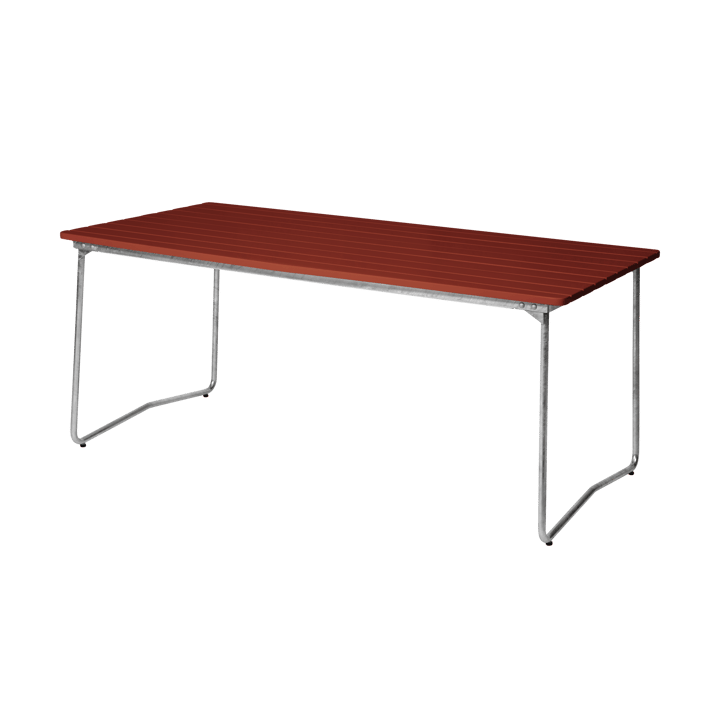 Table à manger B31 170 - Dark red lacquered oak-galvanized base - Grythyttan Stålmöbler