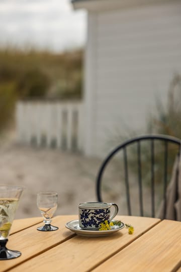 Table Akleja Ø65cm - Teck - structure en gris foncé - Grythyttan Stålmöbler