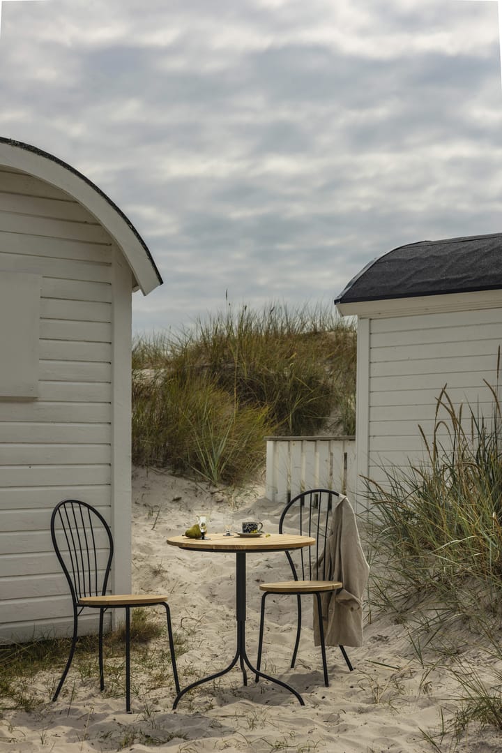 Table Akleja Ø65cm, Teck - structure en gris foncé Grythyttan Stålmöbler