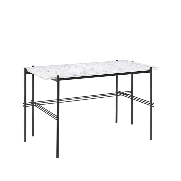 Bureau TS Desk, marble white, acier noir laqué GUBI