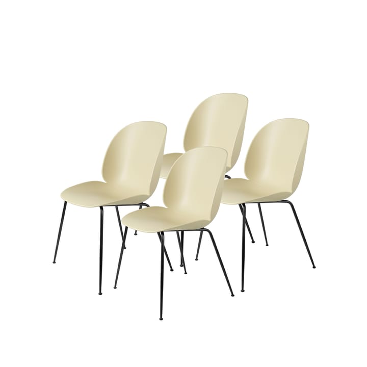 Chaise Beetle Lot de 4, pastel green, structure en acier noir GUBI