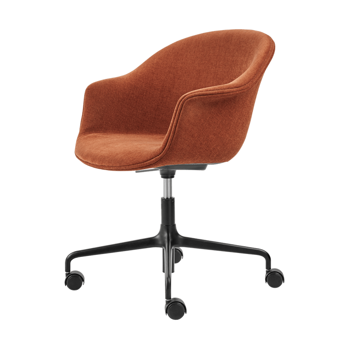 Chaise de bureau rembourée Bat Meeting Chair - Belsuede special Dedar 133-supports noirs - GUBI