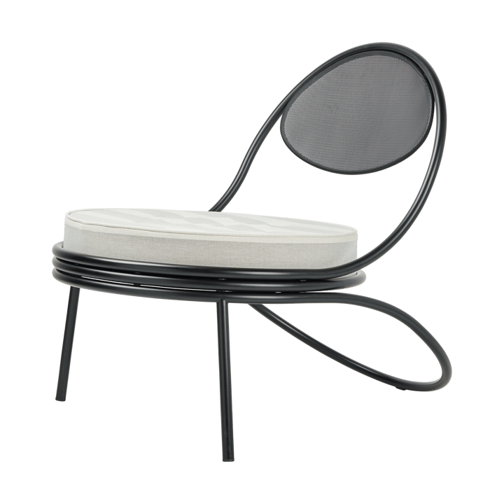 Copacabana Outdoor Lounge Chair assise rembourrée - Leslie stripe limonta 020 - supports noirs - GUBI