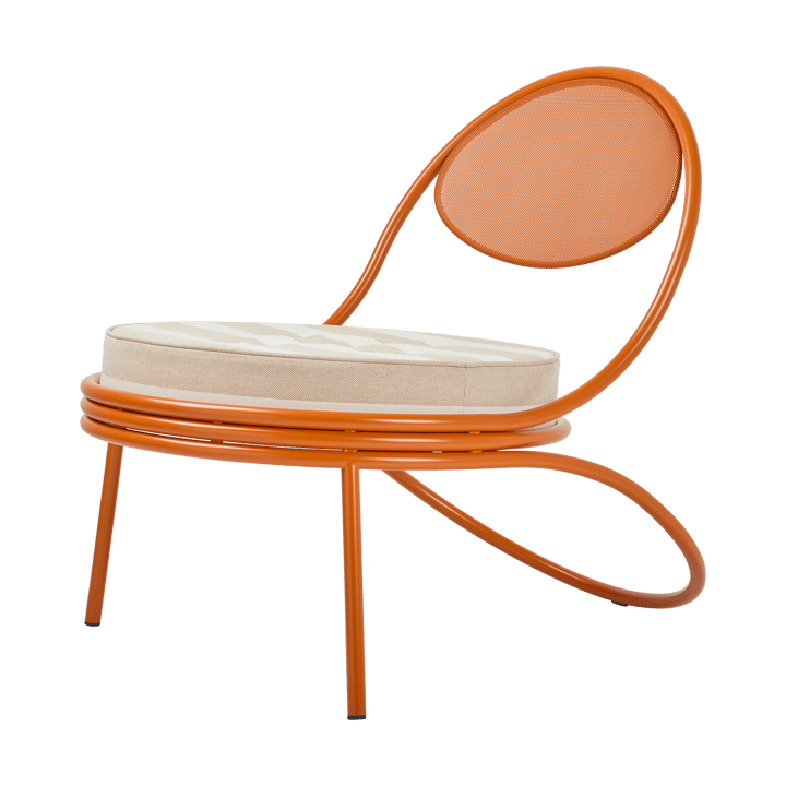 Copacabana Outdoor Lounge Chair assise rembourrée, Leslie stripe limonta 040-international orange GUBI