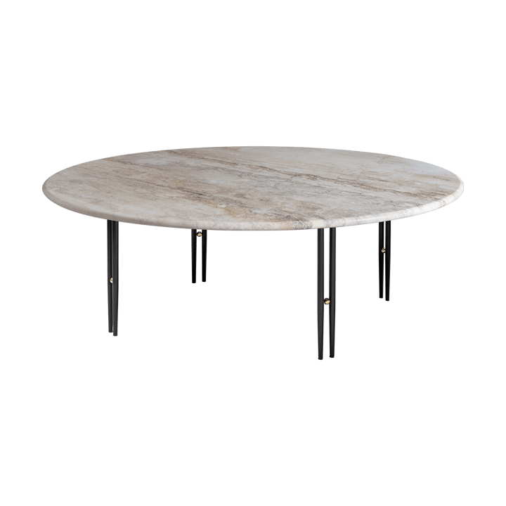 Table basse IOI, Marbre beige - supports noirs Ø100 cm GUBI