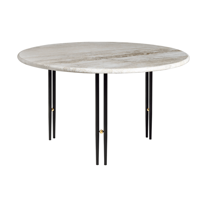 Table basse IOI - Marbre beige - supports noirs Ø70 cm - GUBI