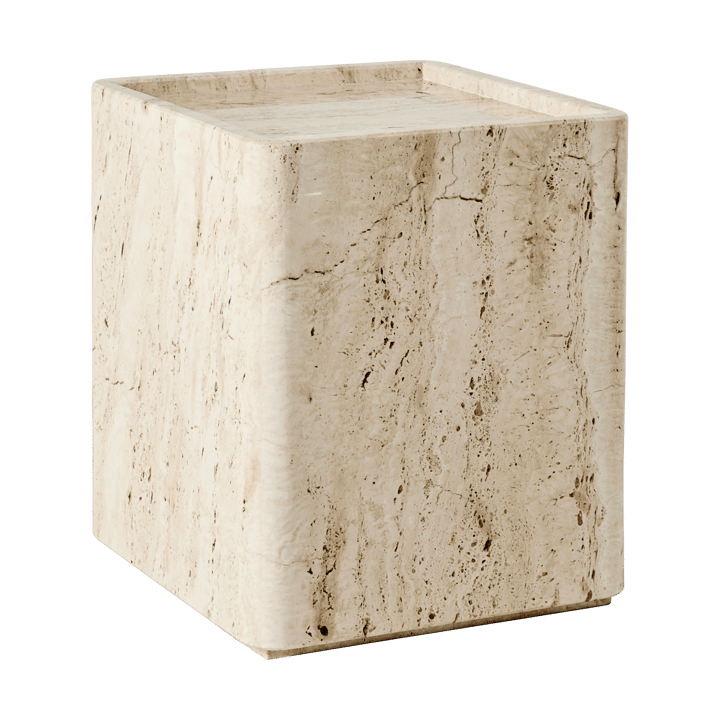 Table d'appoint Pietra 33x33x40 cm - Travertin blanc neutre - GUBI