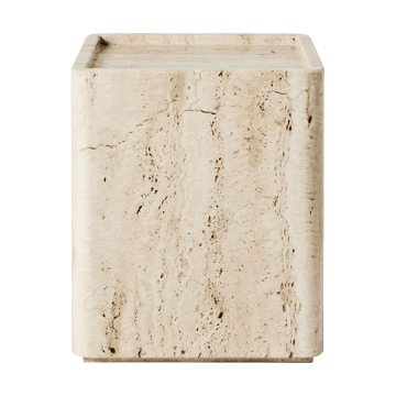 Table d'appoint Pietra 33x33x40 cm - Travertin blanc neutre - GUBI