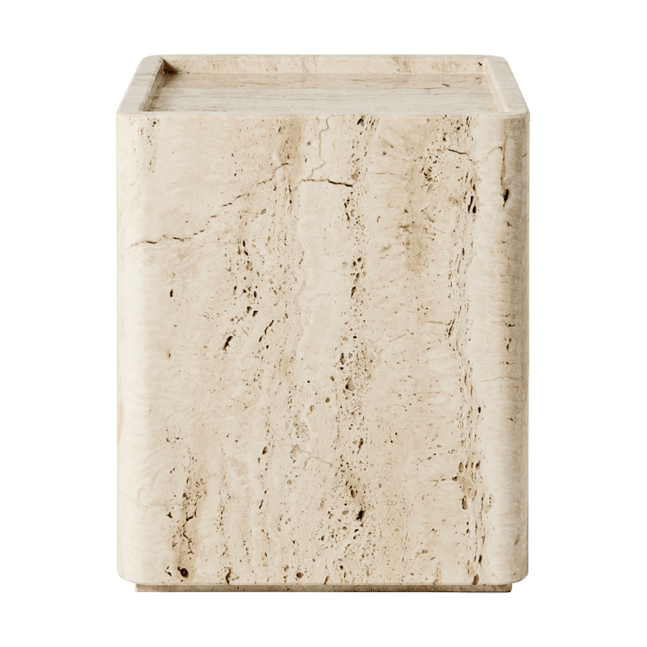 Table d'appoint Pietra 33x33x40 cm, Travertin blanc neutre GUBI