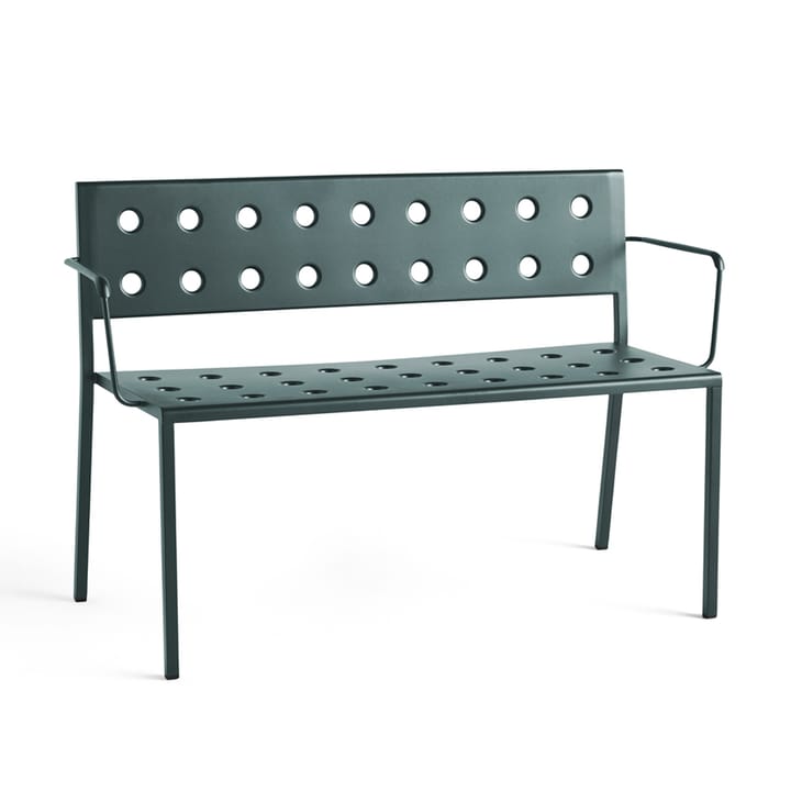 Banc Balcony Dining avec accoudoirs 121x52 cm, Dark forest HAY