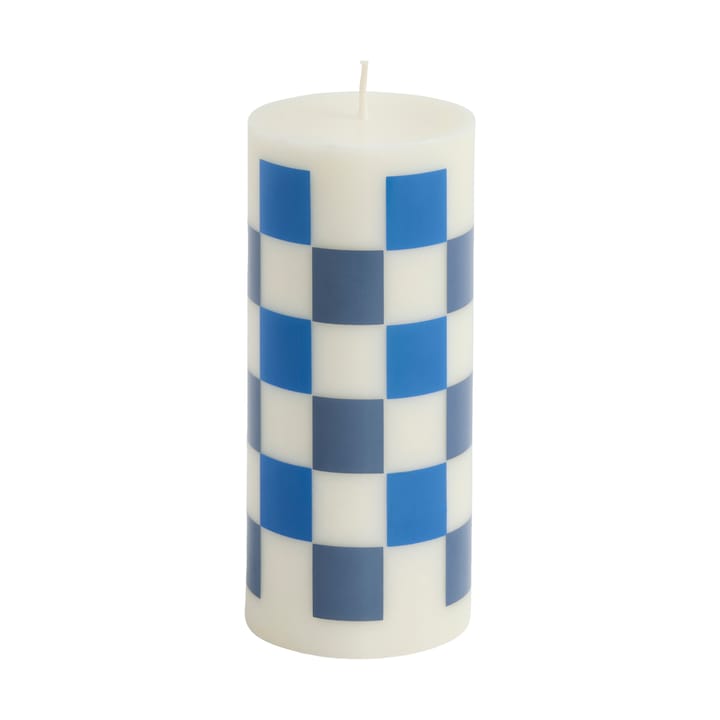 Bougie bloc Column Candle small 15 cm - Off white-blues - HAY