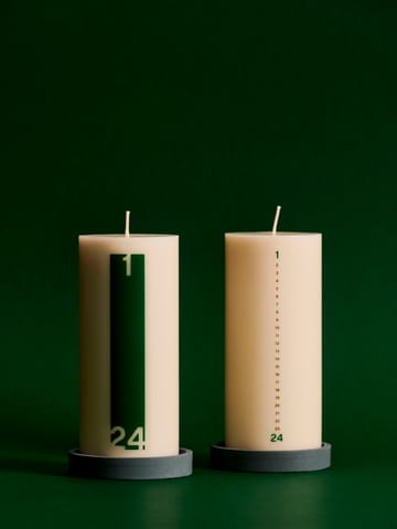 Bougie calendrier et photophore 6,8 cm - Delicate Off white-black-green - HAY