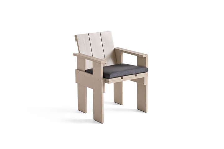 Chaise Crate Dining Chair, pin laqué, London fog HAY