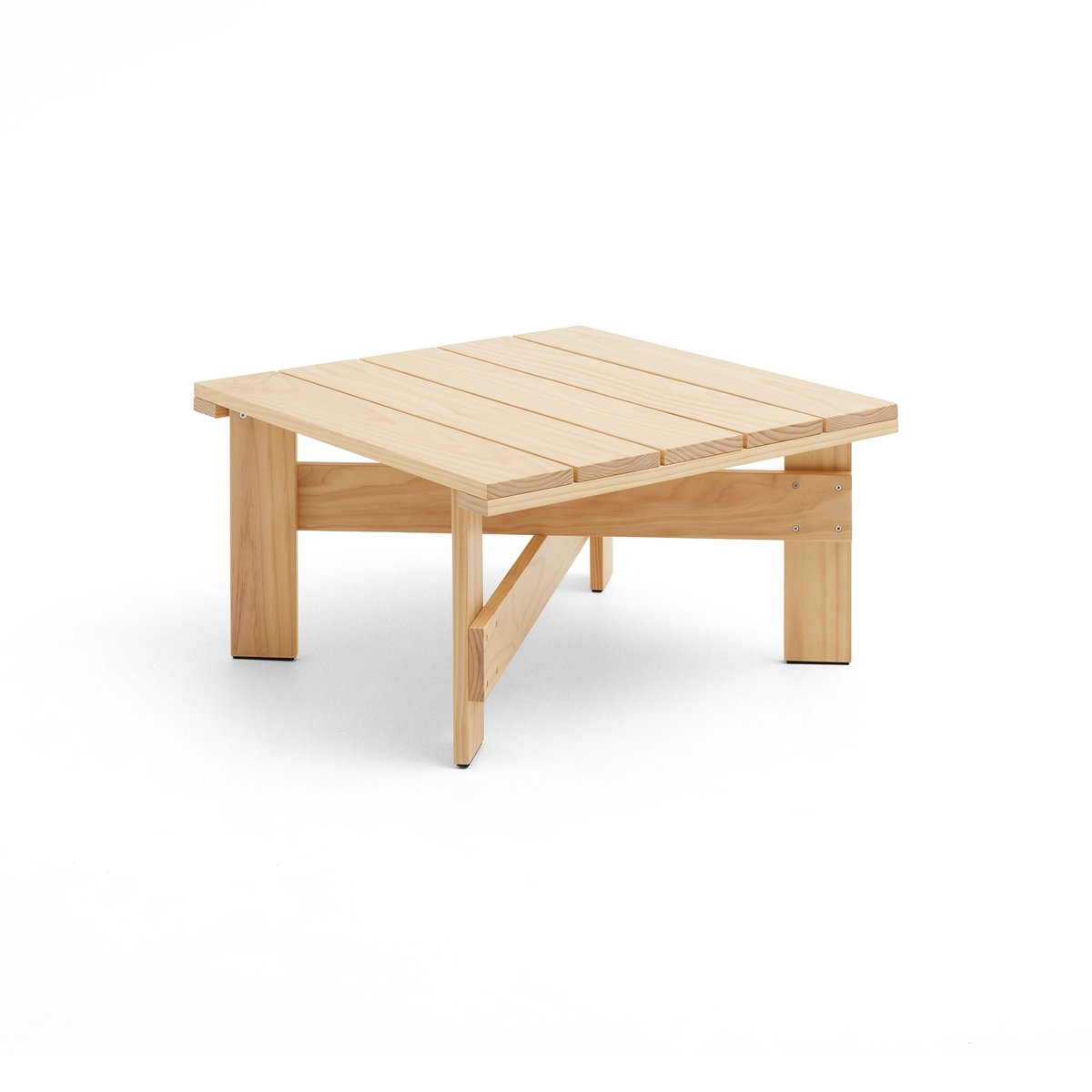 HAY Crate Low Table 75,5x75,5 cm pin laqué Transparent