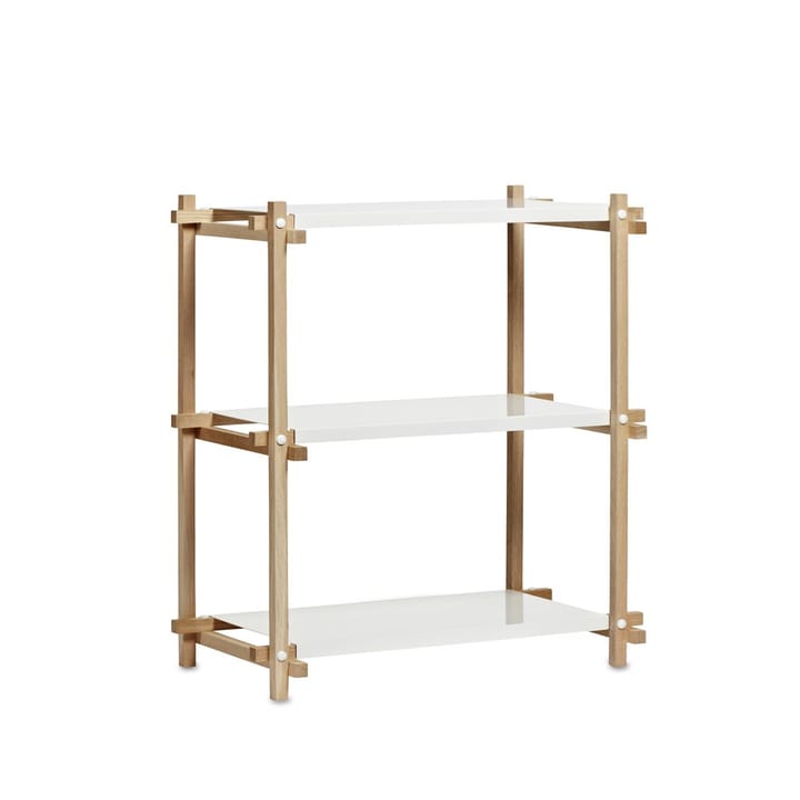 Étagère Woody Column - Oak-white lacquered shelf, low - HAY