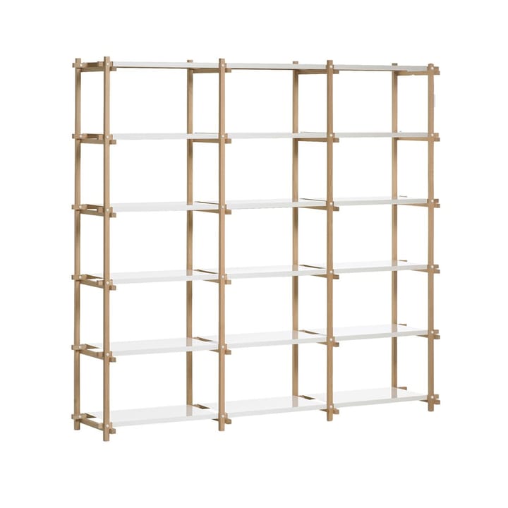 Étagère Woody - Oak-white lacquered shelf, high - HAY