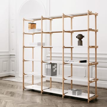 Étagère Woody - Oak-white lacquered shelf, high - HAY